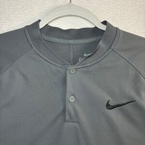 Nike Blade Golf Polo Shirt Men M Gray Performance Stretch Henley Victory 929142
